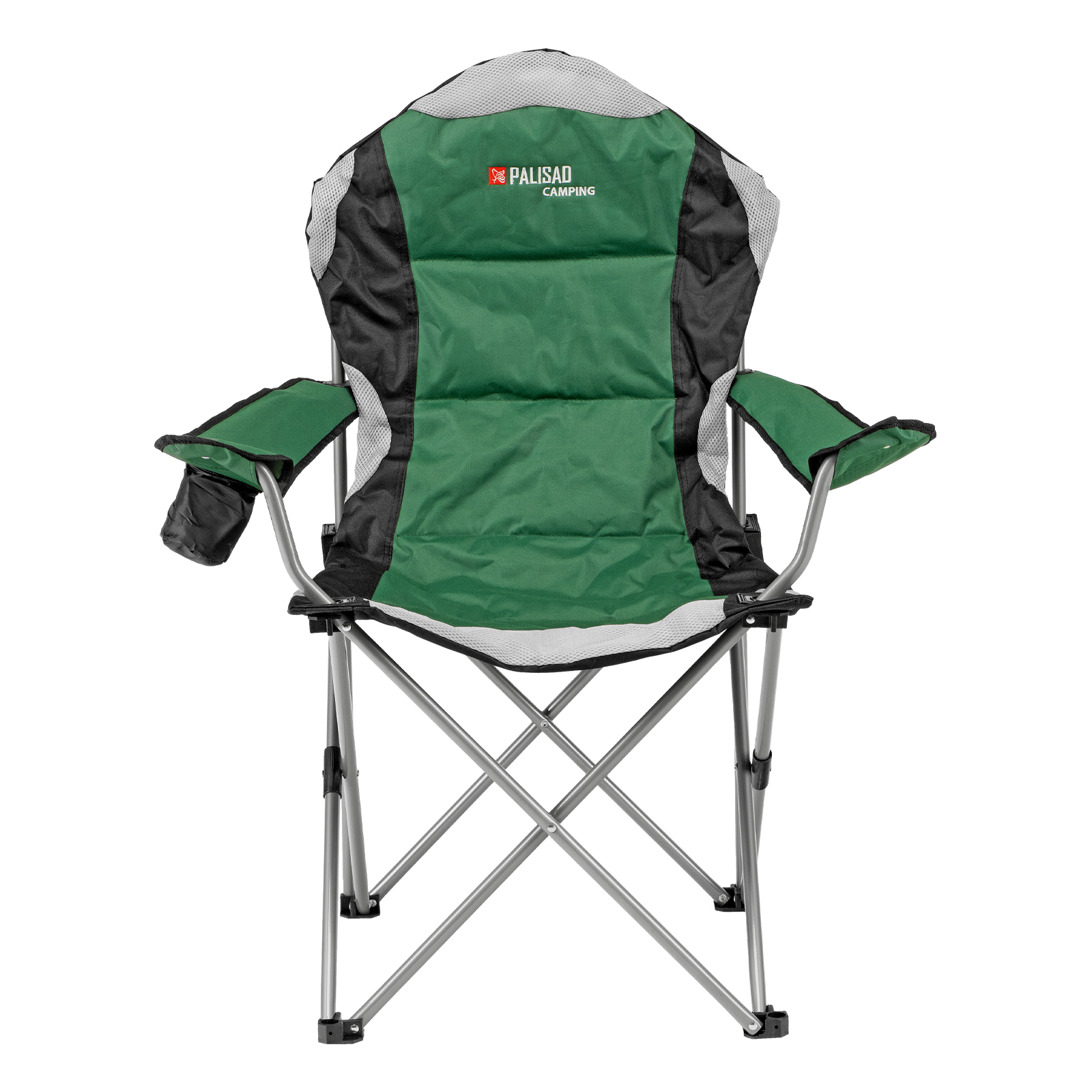 Кресло складное с подлокотниками и подстаканником, 60 х 60 х 110/92 см, Camping Palisad