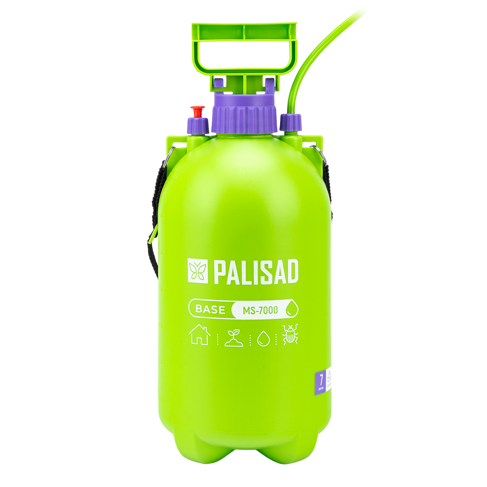 Опрыскиватель ручной, 7 л, с насосом, шлангом, разбрызгиватель Palisad