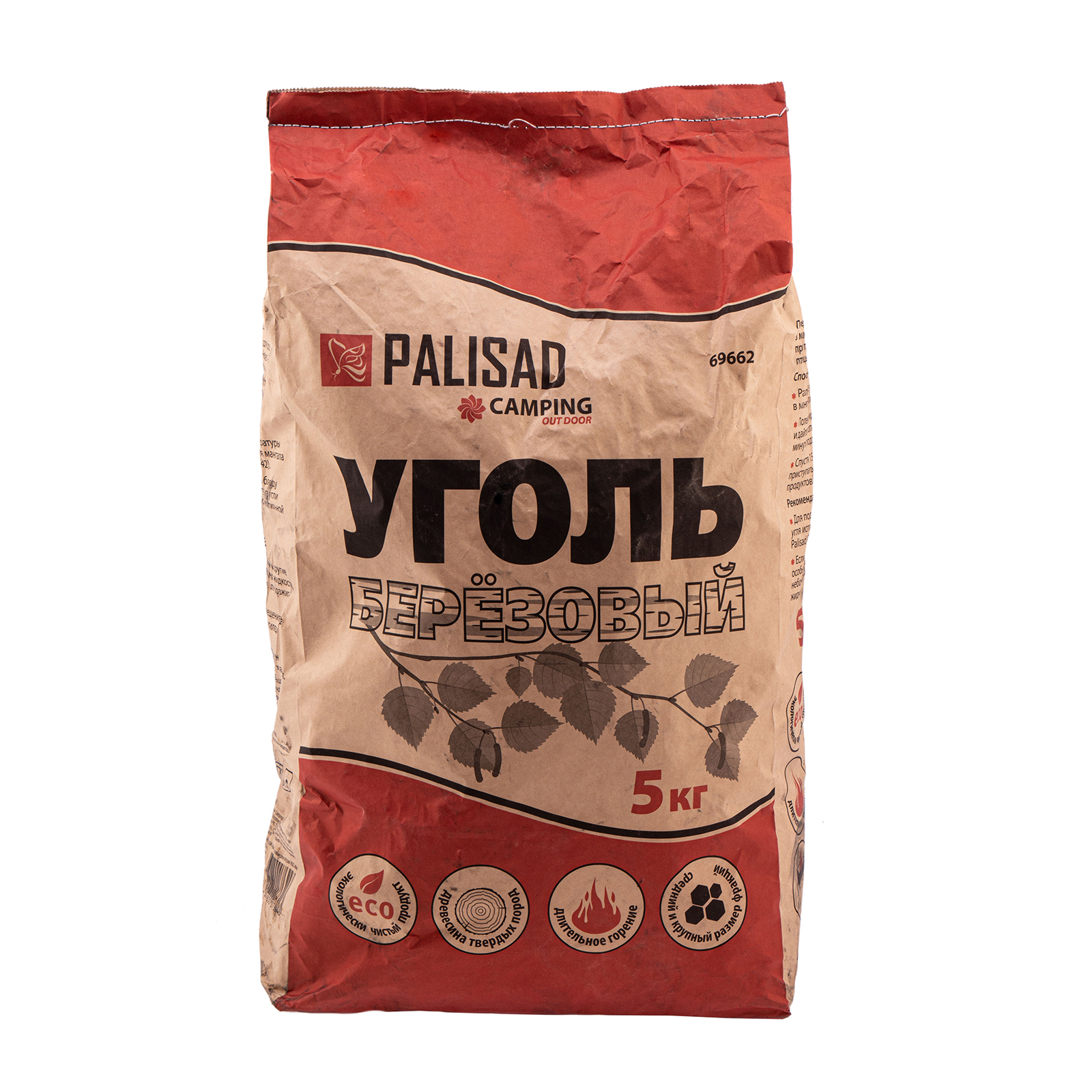 Уголь березовый, 5 кг Camping Palisad