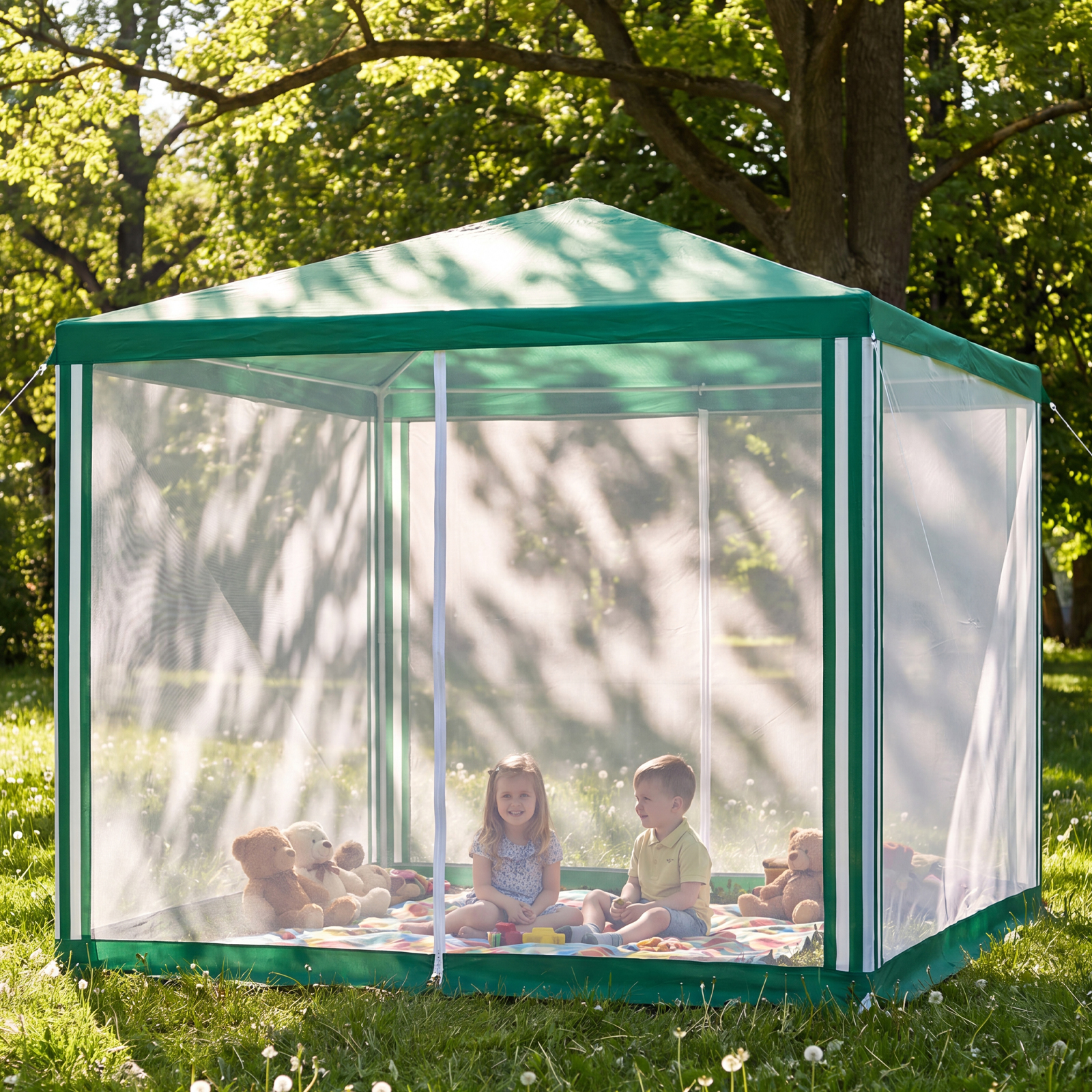 Тент садовый с москитной сеткой, 2.5 х 2.5/2.4, Camping Palisad
