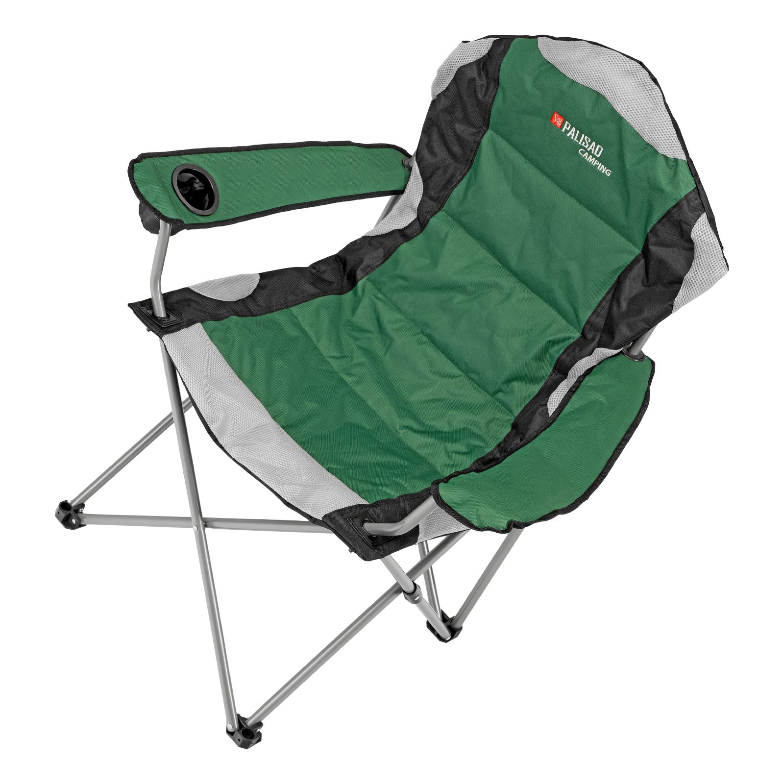 Кресло складное с подлокотниками и подстаканником, 60 х 60 х 110/92 см, Camping Palisad